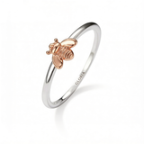 Gold Bee Silver Ring
