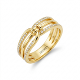 Golden Double Band Chain Ring (one size)