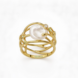 Retro Pearl Gold Ring