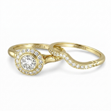 Set of Vintage Gold Rings with Zirconia
