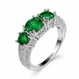 Shiny Timeless Emerald Stones Ring
