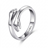 Silver Cuddle Ring with Customizable Fit