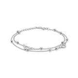 Silver Heart Bracelet with Customizable Fit