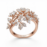 Sparkling Crystal Flower Ring