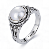 Vintage Inlaid Pearl Ring