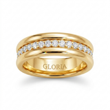 Vintage Zirconia Inlaid Ring