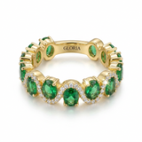 Calira Sparkling Emerald Open Ring | Gold