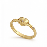 Elegant Gold Heart and Star Ring