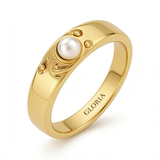 Elegant Natural Gold Pearl Ring