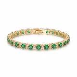 Emerald Trio Tennis Bracelet | Gold