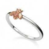 Gold Bee Silver Ring