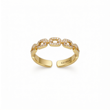 Gold Plated Chain Link Crystal Ring