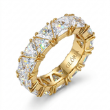 Gold Ring with Sparkling Crystal Inlay