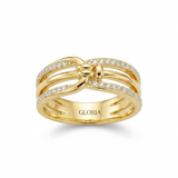 Golden Double Band Chain Ring (one size)