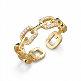 Radiant Bond Chain Gold Ring