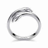Silver Cuddle Ring with Customizable Fit