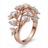 Sparkling Crystal Flower Ring