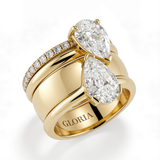 Vintage Double Zirconia Drop Ring