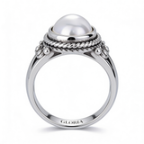 Vintage Inlaid Pearl Ring