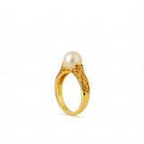 Vintage Pearl Adorned Golden Ring