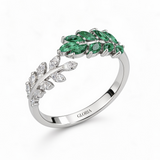 Antique Green Leaf Ring
