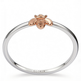 Gold Bee Silver Ring