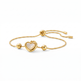 Gold Plated Opal Peach Heart Bracelet