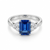 Octagon Cut Sapphire Ring