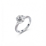 Vintage Sterling Silver Rose Bloom Ring