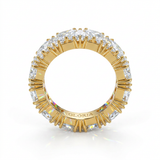 Gold Ring with Sparkling Crystal Inlay