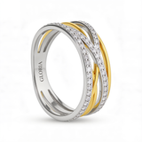 Two-Tone Crossover Zirconia Band Ring
