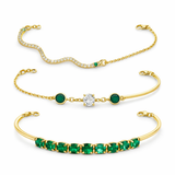 Vintage Green Zirconia Bracelet Set