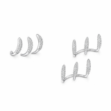 Elegant Rhinestone Three-Claw Earrings