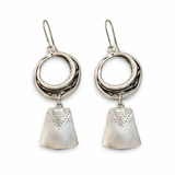 Vintage Silver Hanging Square Dangle Earrings
