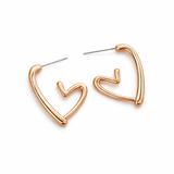 Elegant Heart-Shaped Rose Gold  Earrings