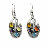 Multicoloured Stone Vintage Earrings