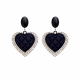 Black Heart Earrings in Gold