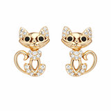 Elegant Cat Zirconia Earrings