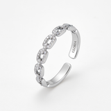Gold Plated Chain Link Crystal Ring