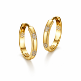 Vintage Golden Flower Hoop Earrings