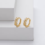 Silver Leaf Hoop Earrings