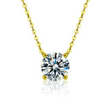 Sterling Silver 18K Gold Plated Zircon Necklace