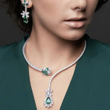 Vintage Emerald Blossom Necklace