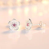 Zircon Flower Stud Earrings