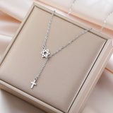 Stainless Steel Star & Cross Necklace