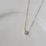 Sterling Silver 18K Gold Plated Zircon Necklace