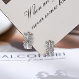 Silver Leaf Hoop Earrings