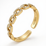 Gold Plated Chain Link Crystal Ring