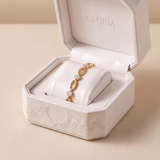 Elegant golden zirconia bracelet
