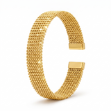 Elegant Braided Mesh Bracelet with Open Design
